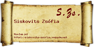 Siskovits Zsófia névjegykártya